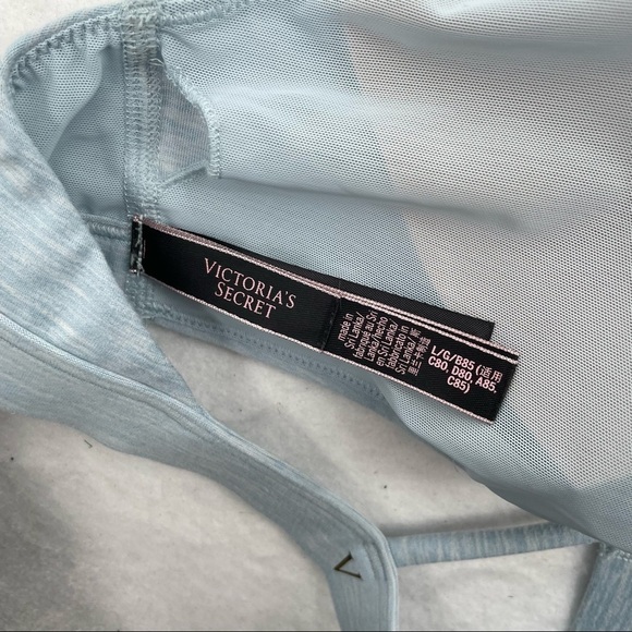 VICTORIA’S SECRET Women’s Bralette Heathered Blue removable pads Y back Large - Picture 6 of 10